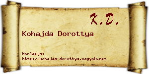 Kohajda Dorottya névjegykártya